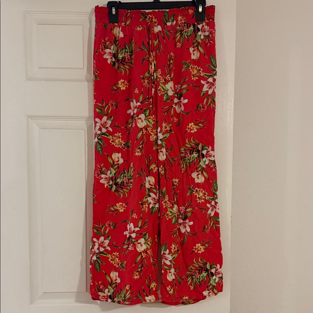 Floral Red Maxi Skirt